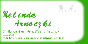 melinda arnoczki business card
